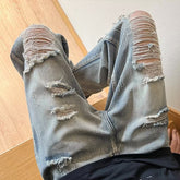Men Jeans Retro Tattered Jeans Jeans